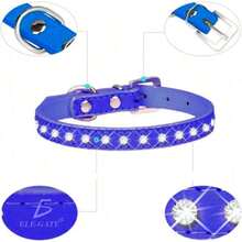 ELE-GATE Collar Ajustable con Diamantes de Imitación para Mascotas - Multicolor - Ver 4