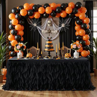 9Ft /275*76CM 1pc Curly Willows Table Skirt Rectangle Wedding Reception Unicorn Decor For Party Birthday Decorations Dessert Display Set Rainbow