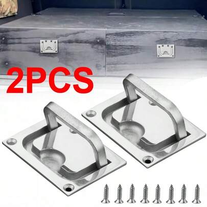 2X Marine Stainless Steel Flush Fitting Lifting Pull Hatch Lift Ring Handle