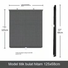 No Drill Suction Cup Balcony Sunshade Curtain, Bedroom Blackout Curtain, Home/Office Retractable Anti-UV Roller Blind - Black - View 8