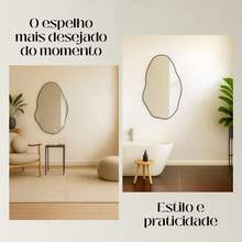 Premium Organic Mirror 50x80cm For Living Room, Bedroom And Closet - GOLD - C-金 - 查看 4