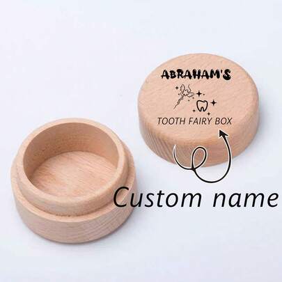1pc Personalized First Tooth Souvenir Box, Customized Newborn Baby Tooth Organizer, Baby Tooth Loss Box, Multi-Functional Small Item Storage, Waterproof, Sealed, Iron-Free, Carved, Decorated, Exquisite, Retro, High Quality, Cute, Customized, Personalized, Unique, Ideal Gift For Her, Boyfriend, Girlfriend, Father, Mother, Family, Friends, Son, Daughter, Anniversary, Valentine's Day, Wedding Family Update