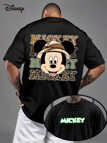Disney Mickey Mouse, Disney Authorized 1 Fashion Cartoon Short Sleeve Design, Disney Cartoon Short Sleeve, Disney Men's Short Sleeve. - 黑色 - 查看 1