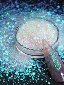 4瓶极光不对称亮片美甲饰品，炫彩闪粉，DIY美甲装饰，适用于女士美甲沙龙 - 彩色 - 查看 4