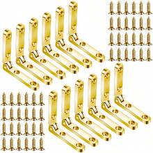 60pcs (12 Hinges + 48 Screws) 90 Degree Hinges | Durable Zinc Alloy Cabinet Hardware, Polished Surface, Front-Mounted Design, Suitable For Wooden Boxes, Jewelry Boxes, Chests And Boxes, Exquisite Metal End Caps - One Size - View 8