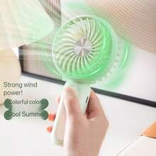 MEET SUN Handheld Mini Fan + Desk Quiet + 300mAh Battery + Rechargeable + Portable + 3 Wind Speed Levels + Stand Or Hold + Makeup Fan/Setting Spray Tool + Phone Holder - Multicolor - View 4