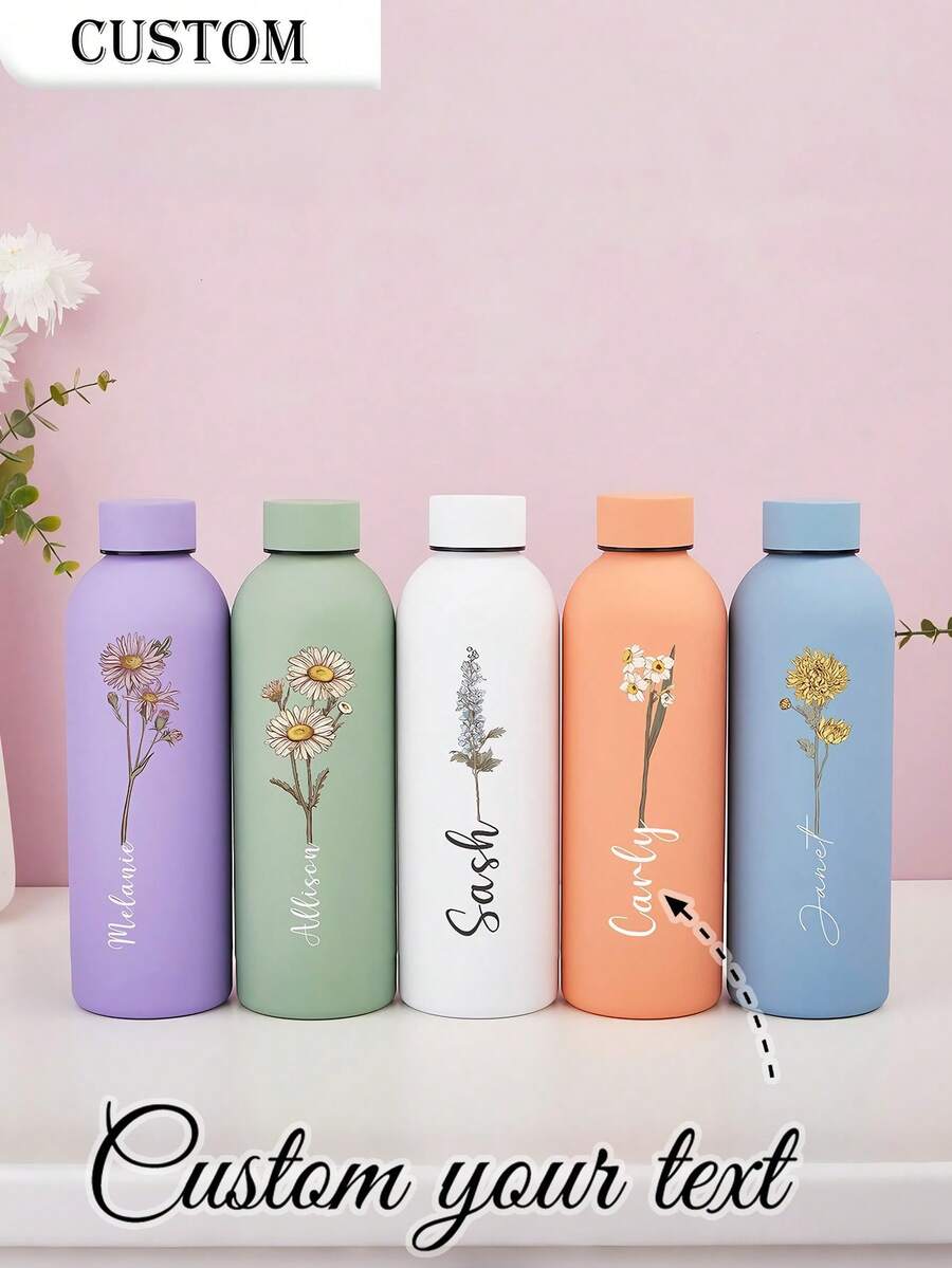 1 chiếc cốc cà phê/bình nước ngọt hai lớp bằng thép không gỉ tùy chỉnh, bình nước thể thao, dung tích 500ml/17oz, có thể in tên theo yêu cầu, nhiều màu sắc để lựa chọn, thích hợp làm quà tặng cho trường học, ngày lễ và sinh nhật cho nam và nữ.