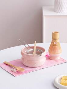 Japanese Matcha Tea Set, Includes Matcha Bowl With Spout, Bamboo Whisk, Spoon, Sifter And Stand. Lead-Free Material, Dishwasher . Ideal For Matcha Lovers, Christmas, Valentine's Day, Thanksgiving Gifts - Multicolor - View 6