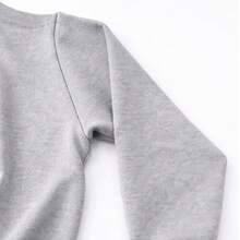 Men's Crew Neck Fleece Sweatshirt, Thick Winter Coat, Cotton - Heather Gray - Xem 7