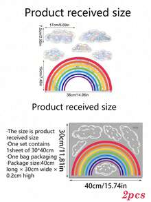 1pc Rainbow & Cloud Pattern Sunlight Reflective Static Cling Glass Sticker, Vinyl Decal For Home Decoration, Rama Decorative Sticker - Multicolor - View 10