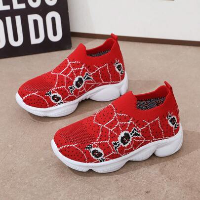 1 Pair Kids Cute Cartoon Pattern Soft Bottom Casual Sneakers, Suitable For Summer, School, And Daily Wear