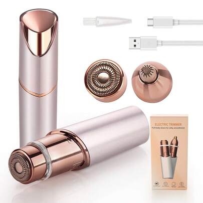  EDIMENS Women Facial Hair Remover & Eyebrow Trimmer, 2-In-1 USB Rechargeable Epilator With LED Light Ideal For Face, Lip, And Body Peach Fuzz Gentle, Efficient, And Precise Trimming For Smooth Skin