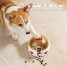 JUJU SHOU 1pc Interactive Pet Feeder Toy - With DIY Stickers, Built-In Battery, USB Rechargeable, Promotes Intelligence Development And Healthy Feeding, Fun Feeding Toy, Pet Training Puzzle Toy, Suitable For Cats And Small/Medium Dogs - One Size Fits All - View 2