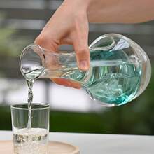 日式冷饮酒杯，带冰格口袋 - 优雅玻璃壶，适合家庭或餐厅使用，饰有蓝灰色口袋，是母亲节、父亲节、圣诞节或万圣节的完美礼物，也是餐厅餐具的理想之选。 - 彩色 - 查看 4