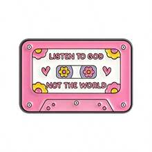 1/5pcs Cute Q-Version Jesus Text Brooch, Zinc Alloy Enamel Material, Fun Christian Theme Badge, Unisex Design, Religious Daily Accessory Gift - Multicolor - View 12