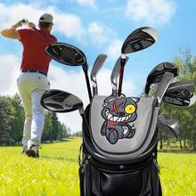 1 pieza Funda para cabeza de putter de golf DF3 - Estilo oso con monóculo - Estuche resistente de PU con forro esponjoso y diseño de dibujos animados lindos (compatible con el modelo de putter DF3) - Multicolor - Ver 7
