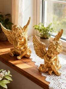 1/2件 天使雕像 - 樹脂裝飾擺件，完美的朋友禮物藝術品，適合桌面與陽台裝飾 - 天使 - 查看 4