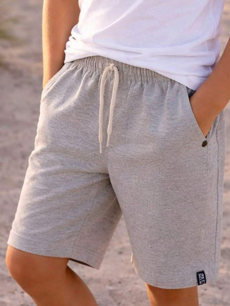 Boys' Bermuda Shorts In Lightweight And Comfortable Linen And Cotton - Grey - View 1