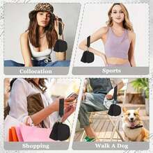 Integrated Portable Card Holder And Small Coin Purse, Multifunctional Zipper Wrist Keychain Organizer, TSA Approved, Casual Style, Polyester Material, No Power Required - 粉色 - 查看 11