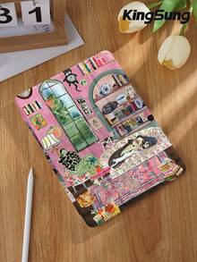Kingsung Cute Corner Animal Pattern Tablet Protective Case, Suitable For 9.7/10.2/10.5/10.9/12.9 Inch, Pro 11 Inch, 10th Gen , Galaxy Tab S6 Lite 10.4 Inch, Kindle Paperwhite 12th Gen 2024, Kindle (11th Generation) 2022, Soft Shock-Proof Protection, Support Smart Sleep/Wake Function, With Stand Design - Multicolor - View 3