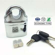 Heavy Duty Stainless Steel Waterproof Alarm Padlock With Keys - Outdoor Security - Silver - View 3