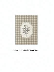 1pc Frameless Neutral Brown Gingham Floral Wall Art Print, Vintage Botanical Checkered Plaid Pattern, Minimalist Cottagecore Aesthetic Poster For Living Room, Bedroom, Dorm, Room Decor, Wall Prints,Funky Posters,Vintage Decor,College Dorm Essentials - Neutral Brown Plaid Flowers - View 12