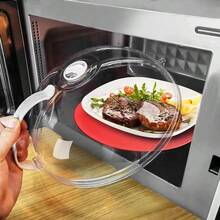 Rotating Vent Food Cover, Transparent Microwave Splash Proof Dish With Handle, Suitable For Food, Utensils, Plates, High Temperature Food Heating Cover With Steam Vent And Handle, Transparent Dish Cover, Cooking Heating Dish Cover - Home And Office Oil Protection Cover And Vegetable Rack - Multicolor - View 8
