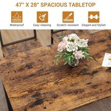 Farmhouse Dining Table Set for 4 with Storage Shelf, 47 inch Kitchen Table with Bench and 2 Chairs for Small Space, Apartment, Dining Room - gris - Ver 3