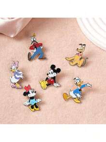 1 Stück offiziell lizenzierter Disney Pin mit Motiven von Micky Maus, Donald Duck und Pluto, süßer Cartoon Button Pin, dekorativer Anstecker für Kleidung, Taschen, Rucksäcke, Hüte, Bänder, modische Damen-Brosche, Sammlerstück, Anime-Merchandise-Geschenk zu Geburtstag, Valentinstag, Weihnachten - Verschiedenfarbig - Übersicht 2