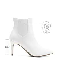 DREAM PAIRS Women's Pointed Toe Stiletto High Heel Ankle Booties - Kizzy-1White/Pu - View 4
