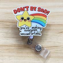 1 pezzo Porta-badge retrattile con design carino a cartone animato, porta-badge per insegnanti, infermieri, ospedali, uffici - A - Visualizzare 6