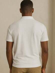 Polo Shirt, Wrinkle-Free, Smart Dry Fit Fabric, Cool Mesh, Professional Tennis Shirt, Sweat-Resistant, T-Shirt With Buttons. - trắng - Xem 7