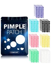 2240片星形贴片（7种颜色），面部贴纸 - 无香料，无防腐剂 - 男女通用，适合所有肤质，无香料，不含其他成分，女士礼品 1400/1120/560/280/40片 - 彩色 - 查看 2