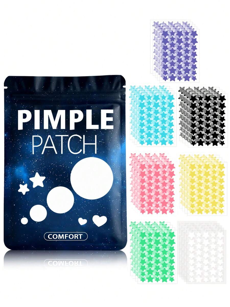 2240片星形贴片（7种颜色），面部贴纸 - 无香料，无防腐剂 - 男女通用，适合所有肤质，无香料，不含其他成分，女士礼品 1400/1120/560/280/40片