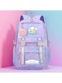 SANRIO 1个肉桂狗和酷洛米可爱女式时尚背包 - 街头风轻便大容量学生日用背包，可调节肩带，拉链封口，非常适合学期日常出行 - 彩色 - 查看 8