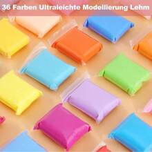 12 /24 Colors Lightweight Ultra Air Dry Polymer Clay - Non-Sticky And Odorless Baked Molding Compound, 12 Bright And 12 Pastel Colors For Kids Home Craft Activity Toys, DIY Creative Art Materials, Fun Designs - đất sét - Xem 6