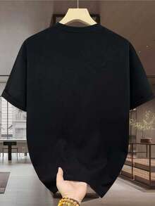 男士斋月图案T恤 - 黑色短袖圆领T恤 - 黑色 - 查看 4