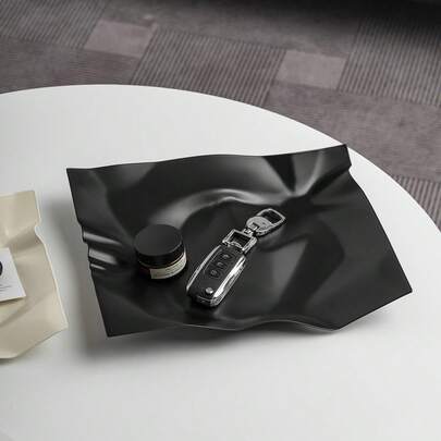 Stainless Steel Luxury Storage Tray - Multifunctional Jewelry, Key, Glasses, Cosmetics Organizer Tray | Home, Cafe, Party Decor Tray | Silver/Beige/Black, Various Sizes Available