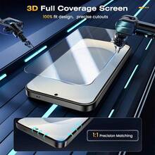 3片裝 9H 鋼化玻璃螢幕保護貼 2026新款適用於 Galaxy S26 S25 S24 Ultra S24 FE 高畫質螢幕保護貼 - 無色 - 查看 6