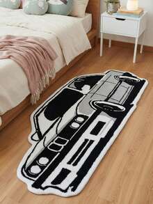 1pc Premium Racing Car Floor Mat, Polyester Fiber Rug, Silver Gray Car Decorative Carpet, Suitable For Bedroom, Living Room Decor, Decorative Rug, Small Rug, Carpet, Home Decor, Living Room Carpet, Living Room Small Rug, Bedroom Carpet, Living Room Home Decor, Outdoor Rug, Washable Carpet - Multicolor - View 10