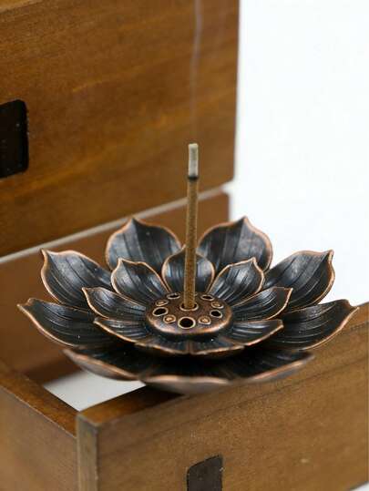Metal Lotus Incense Holder - Classic European Style, Unscented, Suitable For Christmas, Halloween, Easter, Thanksgiving And Other Holiday Decorations, Home Decor Candle Holder