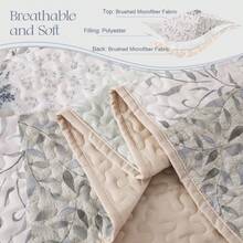 Reversible Boho Quilts King Size, Gray Bedspreads Lightweight Coverlet All Season Patchwork Quilt Bedding Set With Printed Floral Pattern 1 Quilt, 2 Pillow Shams - PatchworkLightgreyKi - View 5