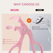 Eyelash Curlers,Eyelash Curler With 2 Silicone Refill Pads ,Eyelash Curler For No Pinching Or Pulling,Curl Eyelashes & Lash Lift In Seconds,Lash Curler Makeup Tool For Women (Pink) - 粉色 - 查看 4
