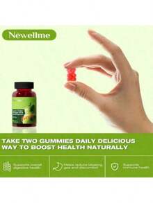 Bestseller!NEWELLME Apple Cider Vinegar Gummies With B12 |     Multivitamin Supplement |     Supports Energy & Gut Health |     Vegetarian, Non-GMO |     60 Gummies.Supplement Vitamin,Free Shipping. - 3-piece Pack - View 6