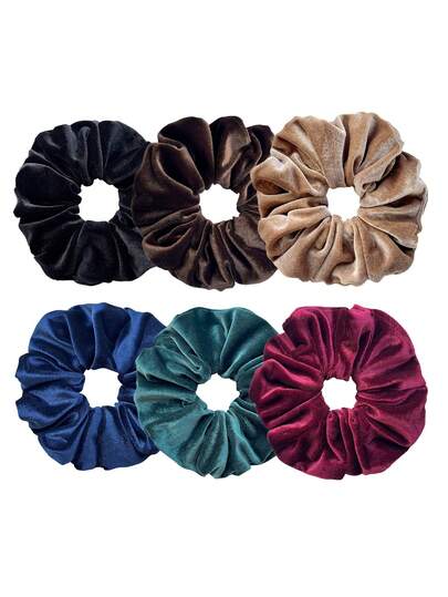 1/4/6 Stück Samt Scrunchies 15cm extra groß Haarbun Maker, weiches Haargummi Set - Elastische Haargummis für Frauen