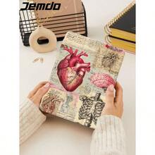 1pc Heart Organ Newspaper Graphic Tablet Protective Case, Compatible With IPad 10.2/12.9" IPad Pro 11" 2021/2020/10th Gen/IPad (A16) 11" 11th Gen 2025, Galaxy Tab A8 10.5" 2022, Matepad 10.4/Tab, With Pencil Slot, Anti-Drop, Protect Your Beloved Device, Romantic Halloween Gift For Family And Friends - 多色-2 - 查看 4