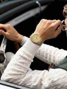 Guess 金色计时男士腕表，高级金属表带，奢华石英机芯，男士礼物，送给他的理想礼物 GW0798G2 - 金色 - 查看 2