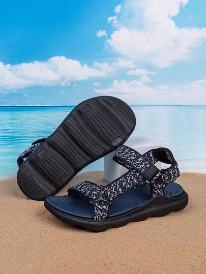 Kids/Boys' Summer Casual Beach Sports Sandals, Colorblock Striped Design, Fashion , Dual Adjustable, Non-Slip Outsole, Suitable For Daily Wear And Beach