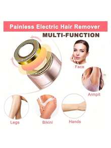 Facial Hair Removal For Women Electric Face Razor With LED Light, Painless Mini Shaver For Travel, Instant Results, Perfect Gift For Women, Ideal For Daily Use - trắng - Xem 3