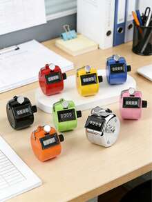 Metal Handheld Counter, 4-Digit Pure Mechanical Counter (0-9999), Battery Free, One Key Counter, Digital Counting, Portable Dynamic Clicker/Timer, Diamond Threaded Metal Knob, Suitable For Golf Training, Sports Training Activity Management, Inventory Management, Outdoor Toys - Multicolor - View 12